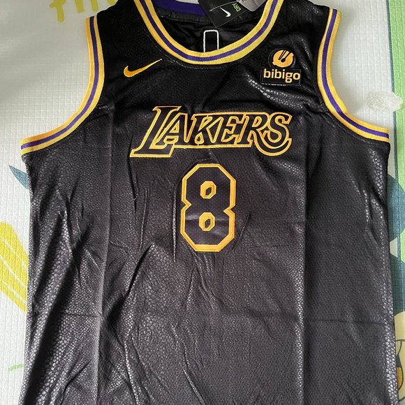 Front #8 Back#24 Kobe Bryant Los Angeles Lakers Black Color Stitched Jersey Kids - Picture 1 of 4
